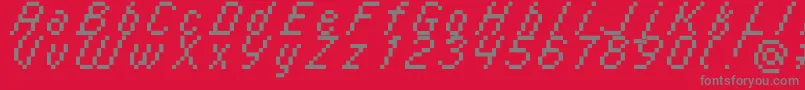 Czcionka Italic0856 – szare czcionki na czerwonym tle