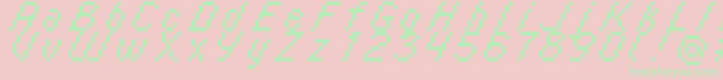 Italic0856-fontti – vihreät fontit vaaleanpunaisella taustalla