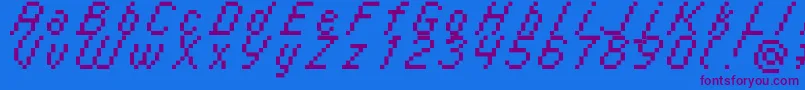 Italic0856 Font – Purple Fonts on Blue Background