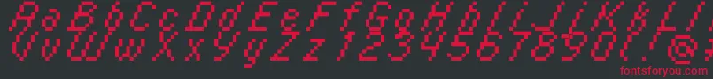 Czcionka Italic0856 – czerwone czcionki na czarnym tle