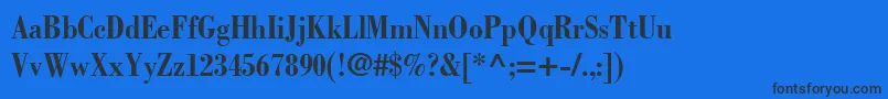 BodoniLtBoldCondensed Font – Black Fonts on Blue Background