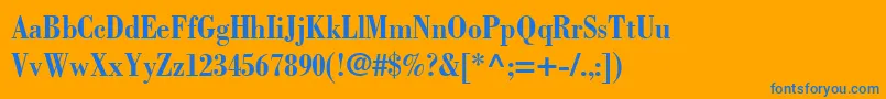 BodoniLtBoldCondensed Font – Blue Fonts on Orange Background