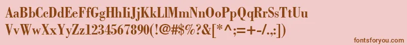 Fonte BodoniLtBoldCondensed – fontes marrons em um fundo rosa