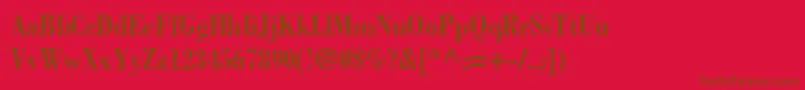 Police BodoniLtBoldCondensed – polices brunes sur fond rouge