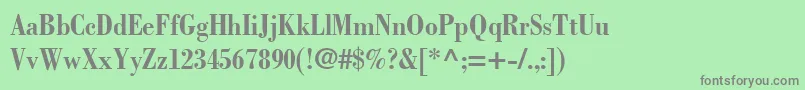 BodoniLtBoldCondensed Font – Gray Fonts on Green Background