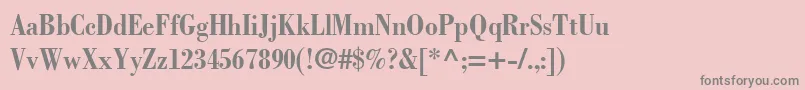BodoniLtBoldCondensed Font – Gray Fonts on Pink Background
