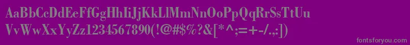 Saiba mais sobre a fonte BodoniLtBoldCondensed Fonte BodoniLtBoldCondensed – fontes cinzas em um fundo violeta
