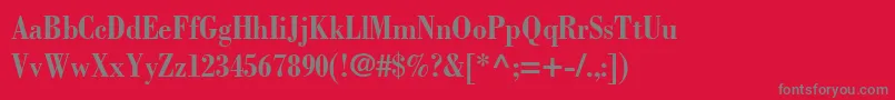 フォントBodoniLtBoldCondensed – 赤い背景に灰色の文字