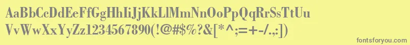 BodoniLtBoldCondensed Font – Gray Fonts on Yellow Background