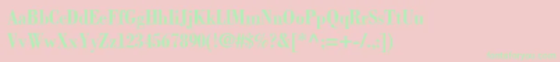 BodoniLtBoldCondensed Font – Green Fonts on Pink Background