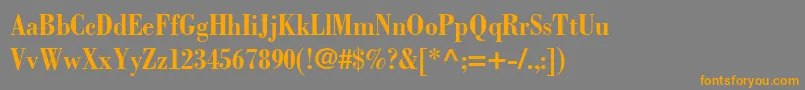 Подробнее о шрифте BodoniLtBoldCondensed Шрифт BodoniLtBoldCondensed – оранжевые шрифты на сером фоне