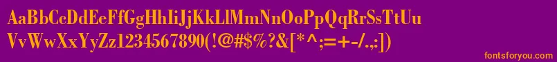 BodoniLtBoldCondensed Font – Orange Fonts on Purple Background