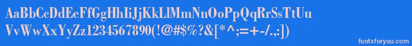 BodoniLtBoldCondensed Font – Pink Fonts on Blue Background