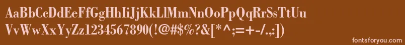 BodoniLtBoldCondensed Font – Pink Fonts on Brown Background