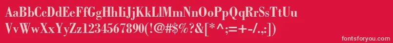 フォントBodoniLtBoldCondensed – 赤い背景にピンクのフォント