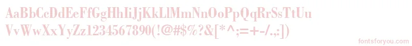 Fonte BodoniLtBoldCondensed – fontes rosa em um fundo branco
