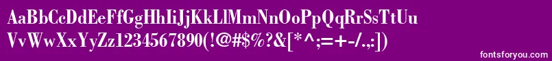 BodoniLtBoldCondensed Font – White Fonts on Purple Background