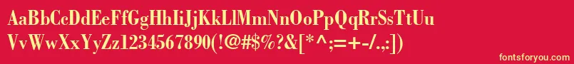 BodoniLtBoldCondensed Font – Yellow Fonts on Red Background