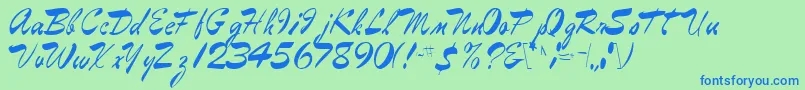 EggbertRegular Font – Blue Fonts on Green Background