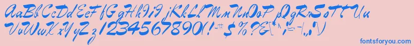 フォントEggbertRegular – ピンクの背景に青い文字