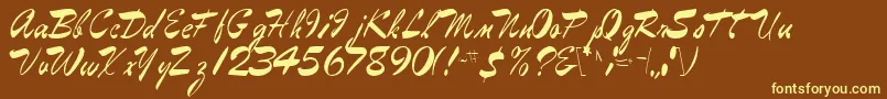 EggbertRegular Font – Yellow Fonts on Brown Background