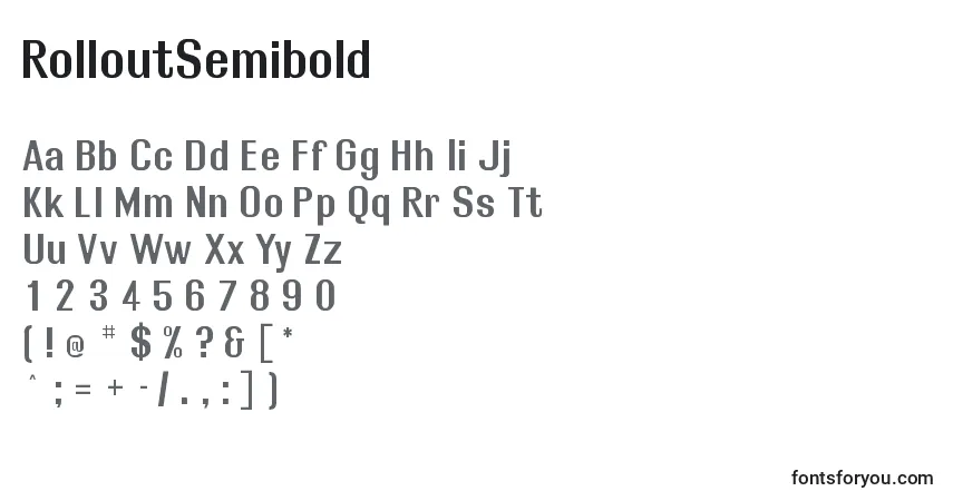 RolloutSemiboldフォント–アルファベット、数字、特殊文字