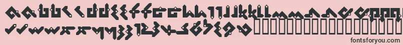 Pentomino Font – Black Fonts on Pink Background