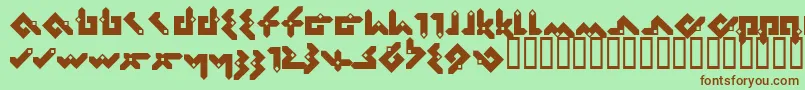 fuente Pentomino – Fuentes Marrones Sobre Fondo Verde