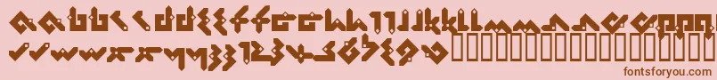 Pentomino Font – Brown Fonts on Pink Background