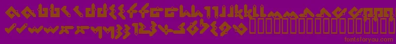Pentomino Font – Brown Fonts on Purple Background