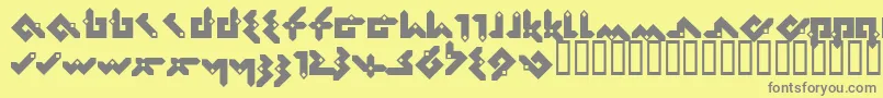 Pentomino Font – Gray Fonts on Yellow Background