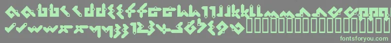 Pentomino Font – Green Fonts on Gray Background