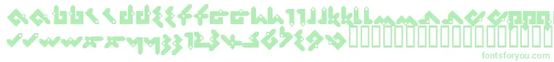 Pentomino Font – Green Fonts on White Background