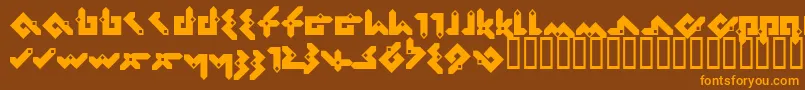 Pentomino Font – Orange Fonts on Brown Background