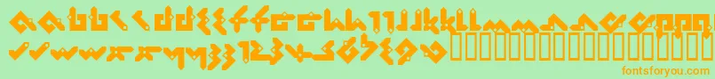 Fonte Pentomino – fontes laranjas em um fundo verde