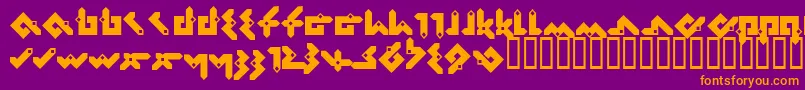 Police Pentomino – polices orange sur fond violet