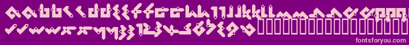 Pentomino Font – Pink Fonts on Purple Background