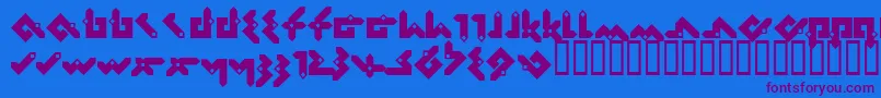 Pentomino Font – Purple Fonts on Blue Background