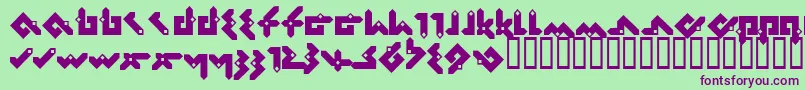 fuente Pentomino – Fuentes Moradas Sobre Fondo Verde