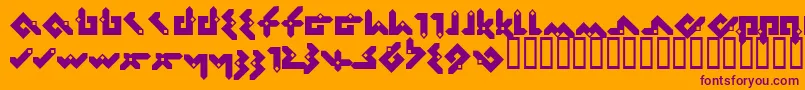 Pentomino Font – Purple Fonts on Orange Background