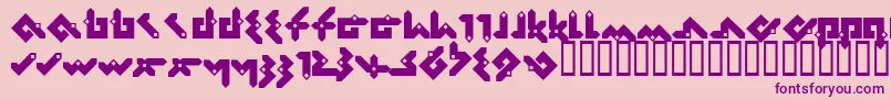 Pentomino Font – Purple Fonts on Pink Background