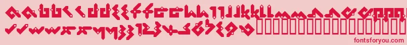 fuente Pentomino – Fuentes Rojas Sobre Fondo Rosa