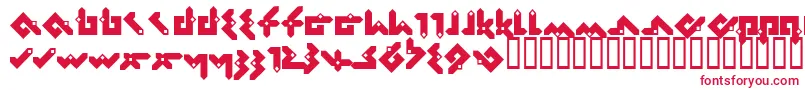 Czcionka Pentomino – czerwone czcionki na białym tle