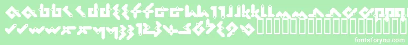 フォントPentomino – 緑の背景に白い文字