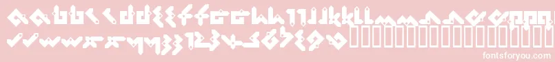 Pentomino Font – White Fonts on Pink Background