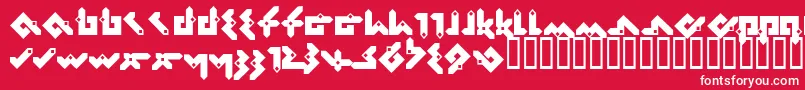 Pentomino Font – White Fonts on Red Background