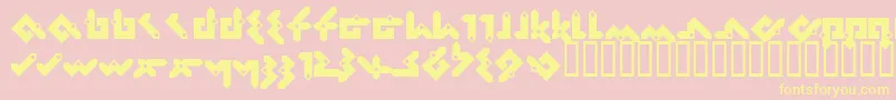 Pentomino Font – Yellow Fonts on Pink Background
