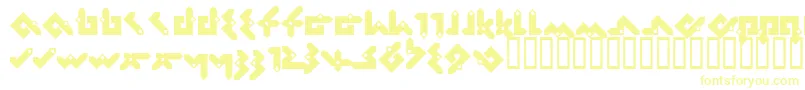 Pentomino Font – Yellow Fonts on White Background