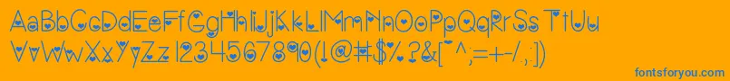 フォントVanessasvalentine – オレンジの背景に青い文字