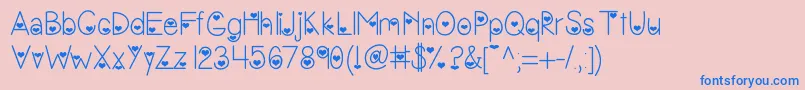 フォントVanessasvalentine – ピンクの背景に青い文字